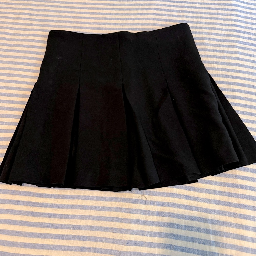 Babaton pleated tennis mini skirt, black, 6